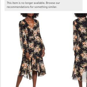 Leith long sleeve romantic dress with buttons.